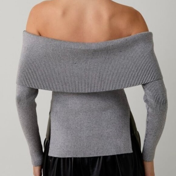 BRUSH IT OFF GRAY RIBBED TOP - Picture 3 of 3